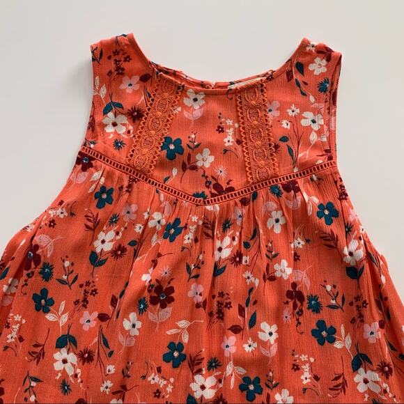 Francesca’s x Jun & Ivy Coral Floral Tank Top Large - Picture 2 of 9
